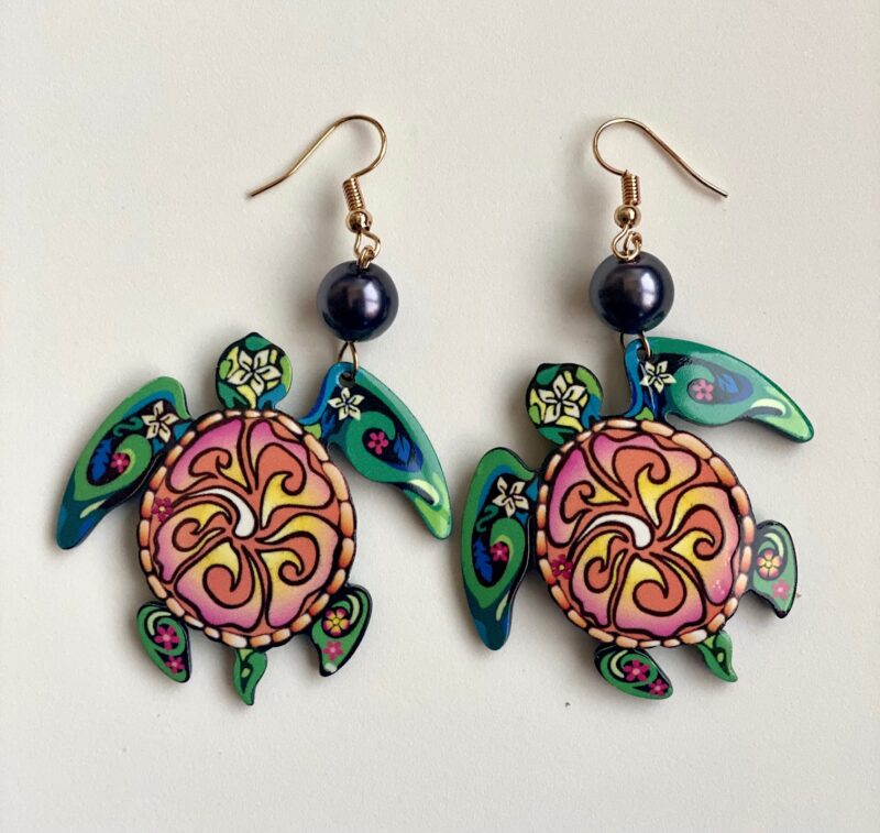 Pendientes Hawainos Diseño Tortuga Colores