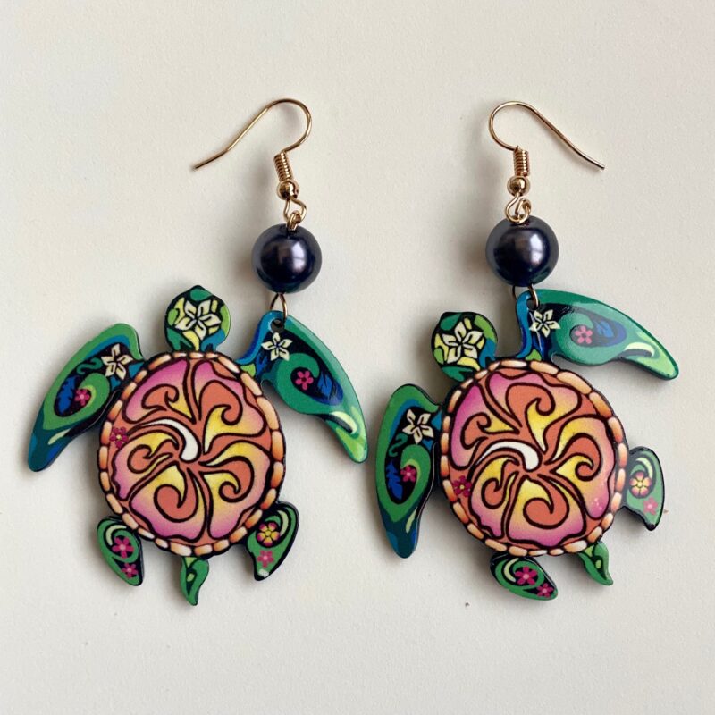 Pendientes Hawainos Diseño Tortuga Colores